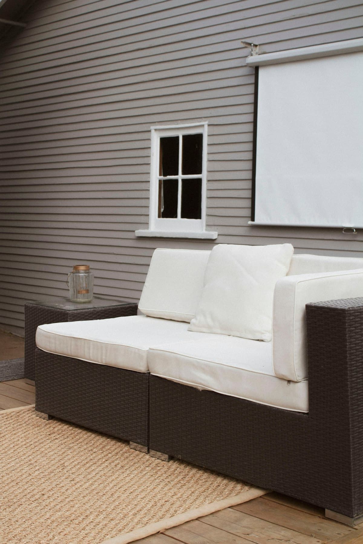 Paver patio with seating and dining area